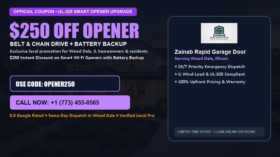$250 OFF Smart Wi-Fi Garage Door Opener Installation in Wood Dale, IL - Zainab Rapid Garage Door