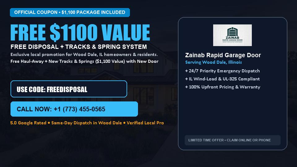 FREE Old Door Haul-Away & Heavy-Duty Tracks in Wood Dale, IL - Zainab Rapid Garage Door