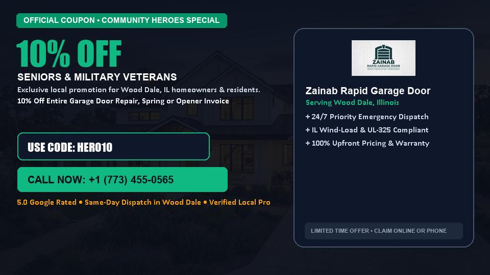 10% OFF Senior, Military & First Responder Discount in Wood Dale, IL - Zainab Rapid Garage Door