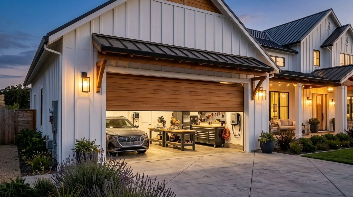 Zainab Rapid Garage Door Garage Door Gliding Open Revealing Warm Illuminated Interior
